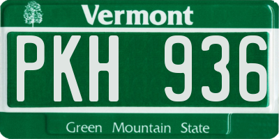 VT license plate PKH936