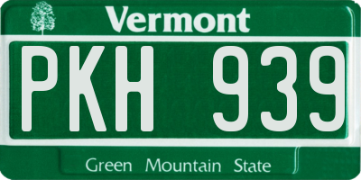 VT license plate PKH939