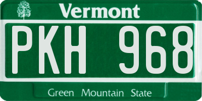 VT license plate PKH968