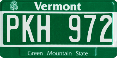 VT license plate PKH972
