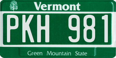 VT license plate PKH981
