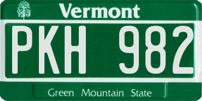 VT license plate PKH982