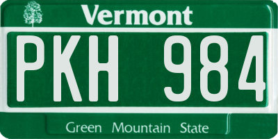 VT license plate PKH984