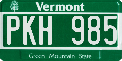 VT license plate PKH985