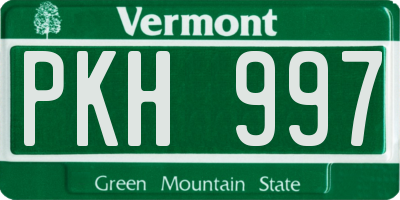 VT license plate PKH997
