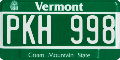 VT license plate PKH998