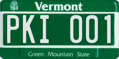 VT license plate PKI001
