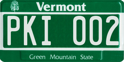 VT license plate PKI002
