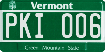 VT license plate PKI006