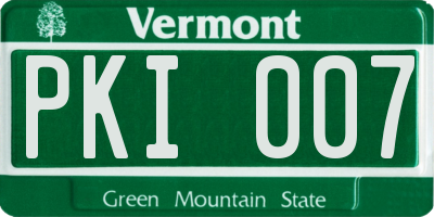 VT license plate PKI007