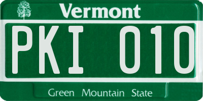 VT license plate PKI010
