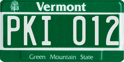 VT license plate PKI012