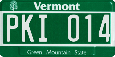 VT license plate PKI014