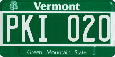 VT license plate PKI020