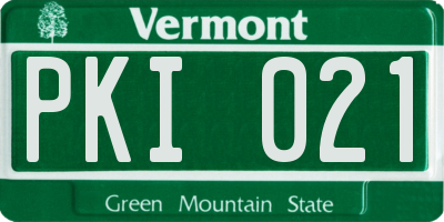 VT license plate PKI021
