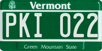 VT license plate PKI022