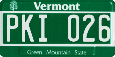VT license plate PKI026