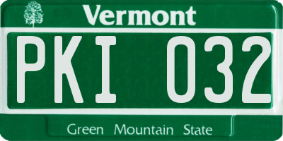 VT license plate PKI032