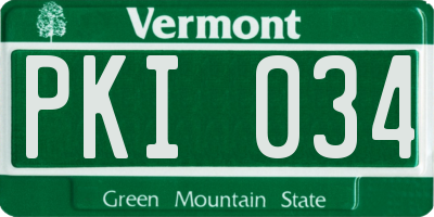 VT license plate PKI034