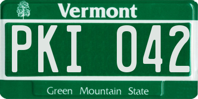 VT license plate PKI042