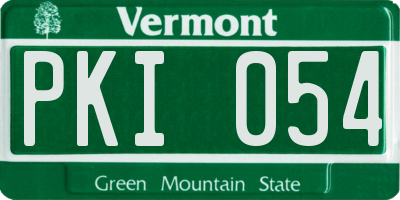 VT license plate PKI054