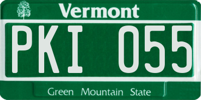 VT license plate PKI055
