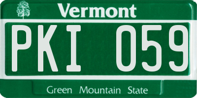 VT license plate PKI059
