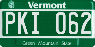 VT license plate PKI062