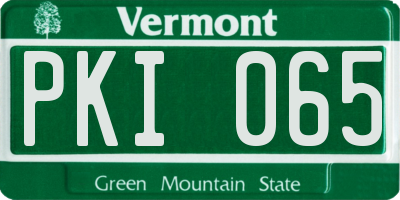 VT license plate PKI065
