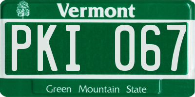 VT license plate PKI067