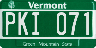 VT license plate PKI071