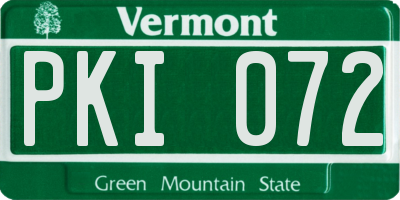 VT license plate PKI072