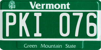 VT license plate PKI076