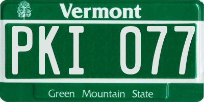 VT license plate PKI077