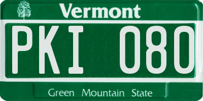 VT license plate PKI080