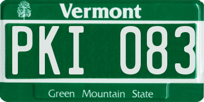 VT license plate PKI083