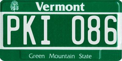 VT license plate PKI086