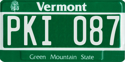 VT license plate PKI087