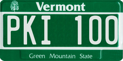VT license plate PKI100