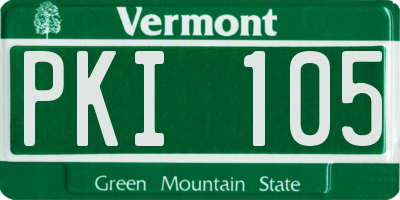 VT license plate PKI105