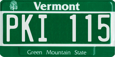 VT license plate PKI115
