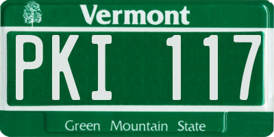 VT license plate PKI117