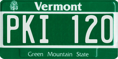 VT license plate PKI120
