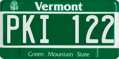 VT license plate PKI122