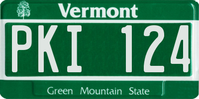VT license plate PKI124
