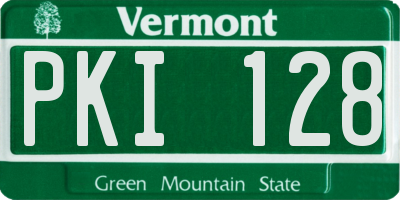 VT license plate PKI128