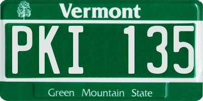 VT license plate PKI135