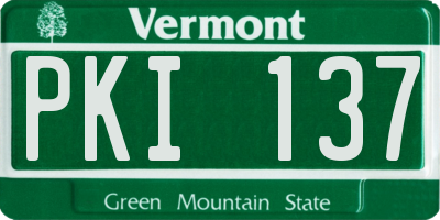 VT license plate PKI137