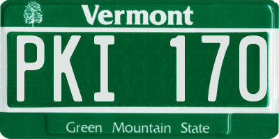 VT license plate PKI170