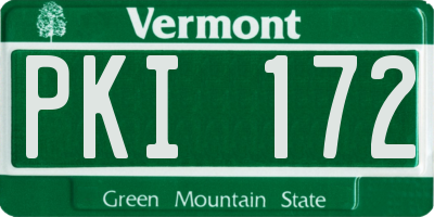 VT license plate PKI172